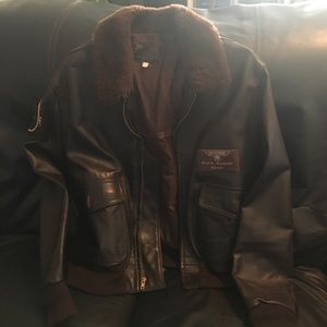 Vintage leather authentic bomber jacket